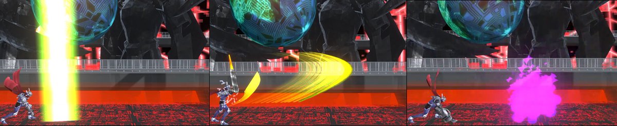 DRA_Remake's tweet image. Monodramon is an all arounder that comfortably engages in melee or mid-range, good against many rookies. His evo Justimon adapts further with his Trinity arm, cycling between three different attacks. And don&apos;t forget his famous Justice Kick!

#projectdigimon #monodramon #justimon