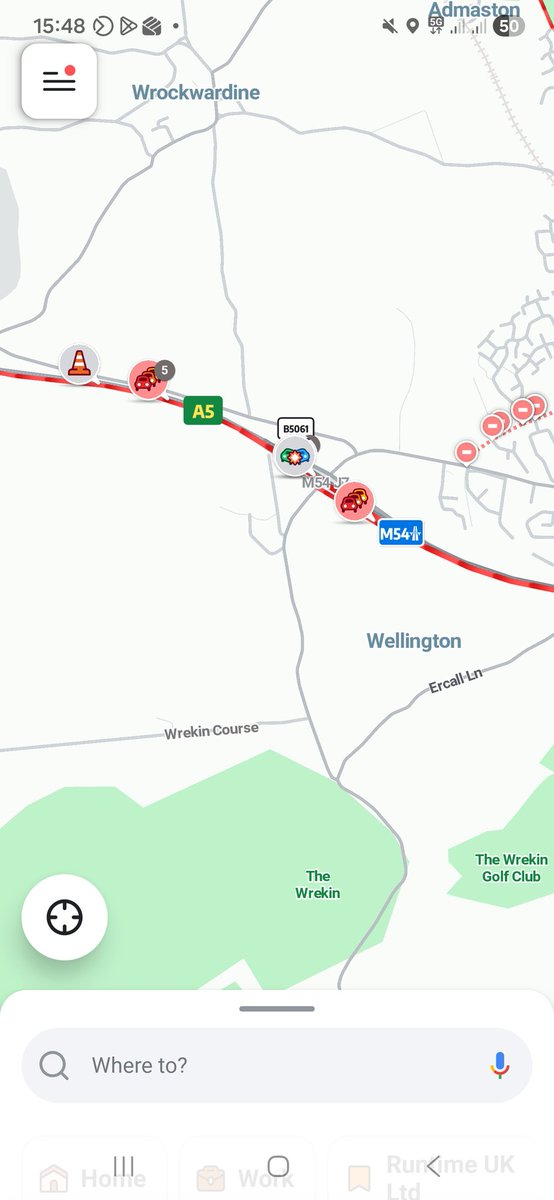 telfordlive's tweet image. Breaking: Crash on M54

Looks like traffic is building Westbound on the M54 around J7 Wellington following a crash.

Surface water reported.

Pic: Waze  #Telford