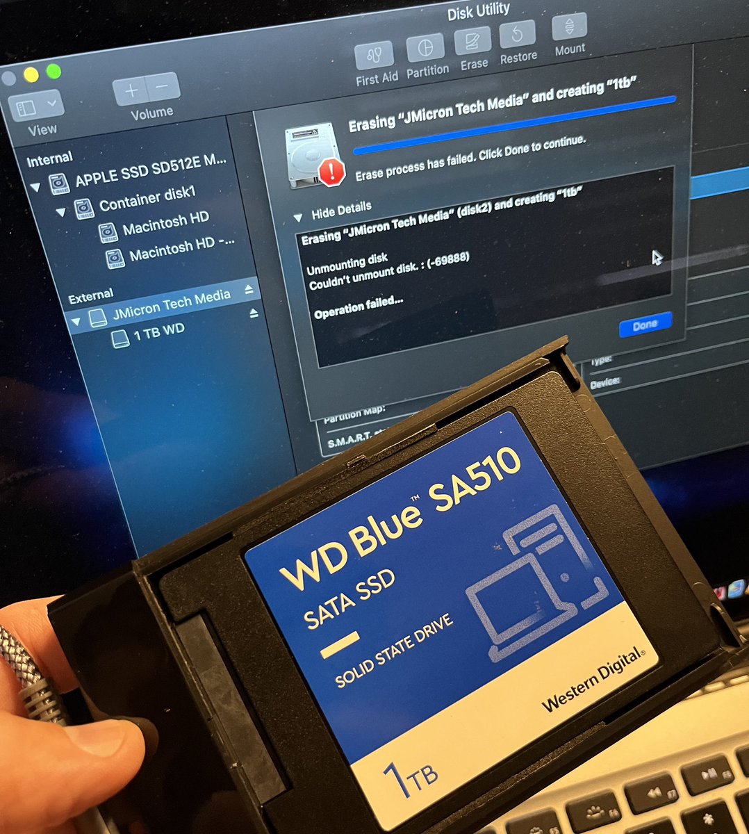 First SSD drive to fail on me and it wasn’t the brand that I thought would. :( Retailer says I almost have to give blood to get it replaced so……..:( 

@westerndigital
<a href="/WesternDigiCare/">Western Digital Customer Support</a>
#westerndigital #ssd