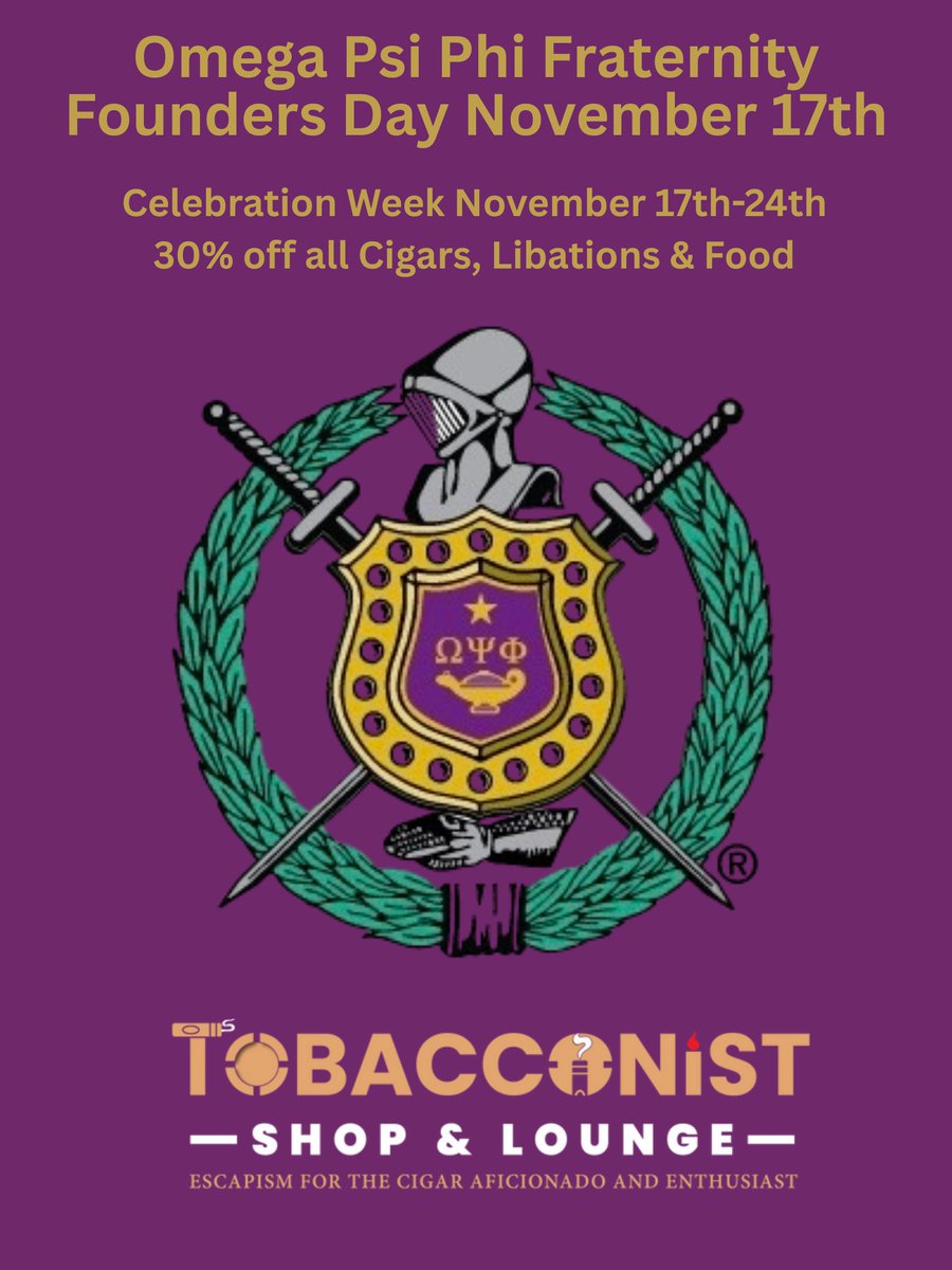 ScTobacconist's tweet photo. In Honor of the Omega Psi Phi Founders Day November 17th!! https://t.co/aYxZpy6fxU