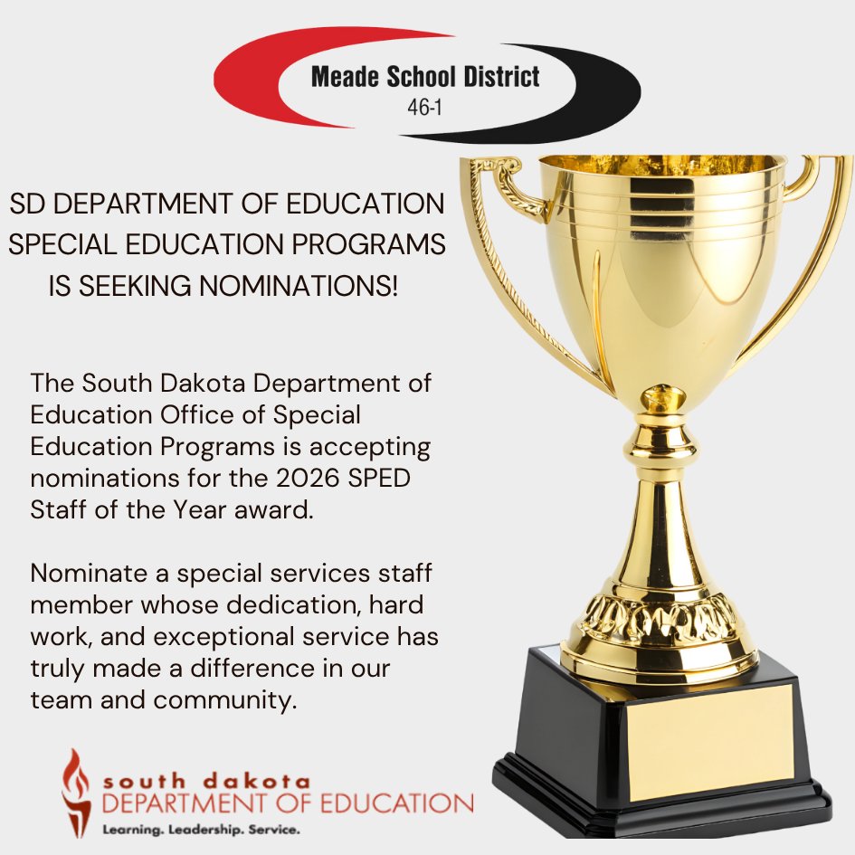 🚨 Nominations are open for the 2026 SPED Staff of the Year! Parents/guardians can nominate SPED teachers, directors, therapists, psychologists, or paras who’ve made an outstanding impact (3+ yrs experience). 🏆
⏰ Due Jan. 9 | Winner announced Mar. 4
🔗 shorturl.at/9LuRS