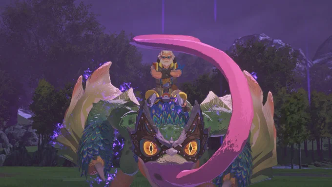Ogden, a true expert in monsters, travelling alongside his Pukei-Pukei, Chirpy! #MHStories3