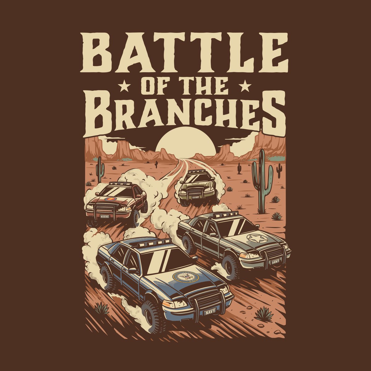 nvrrestcoffee's tweet photo. Looking for a #GraphicDesigner to help with a Green Beret Racing shirt/jersey commemorating a battle of the branches at the Mint 400. Concept is below, 4 Crown Vics will be rebuilt for off-road. I need something fantastic. Show me what you got, and I might hire you! https://t.co/rhsoC2kGwV
