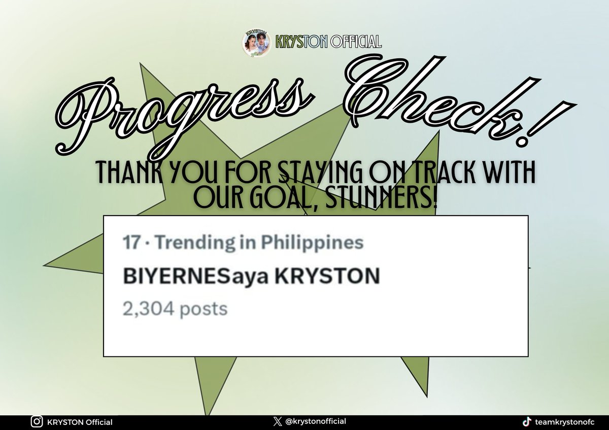 krystonofficial's tweet photo. WE TRENDED! 💥 

No #KRYSTON crumbs for ages (👀), but y’all flipped the vibe tonight. Stunners = unstoppable. TL went from ghost town to GYM JAM real quick. With a light blue and green hearts, here's to more!

BIYERNESaya KRYSTON  

#KrystalMejes | #AntonVinzon | @PBBabscbn https://t.co/a6QzcruSo0