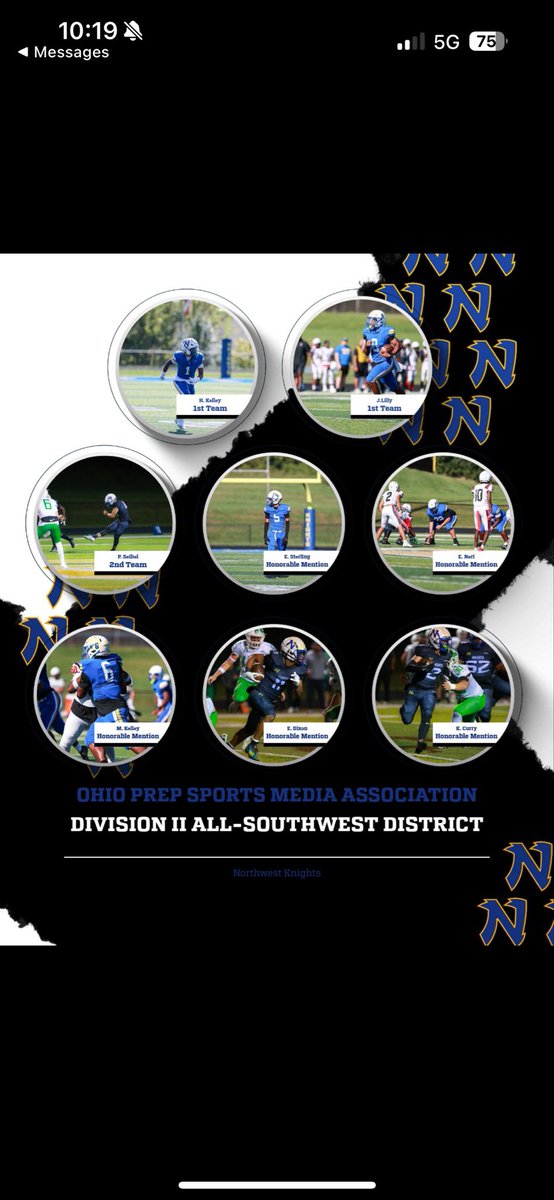 NWKnightsFtball's tweet image. Congrats to our guys who made OPSMA Southwest all district team!
