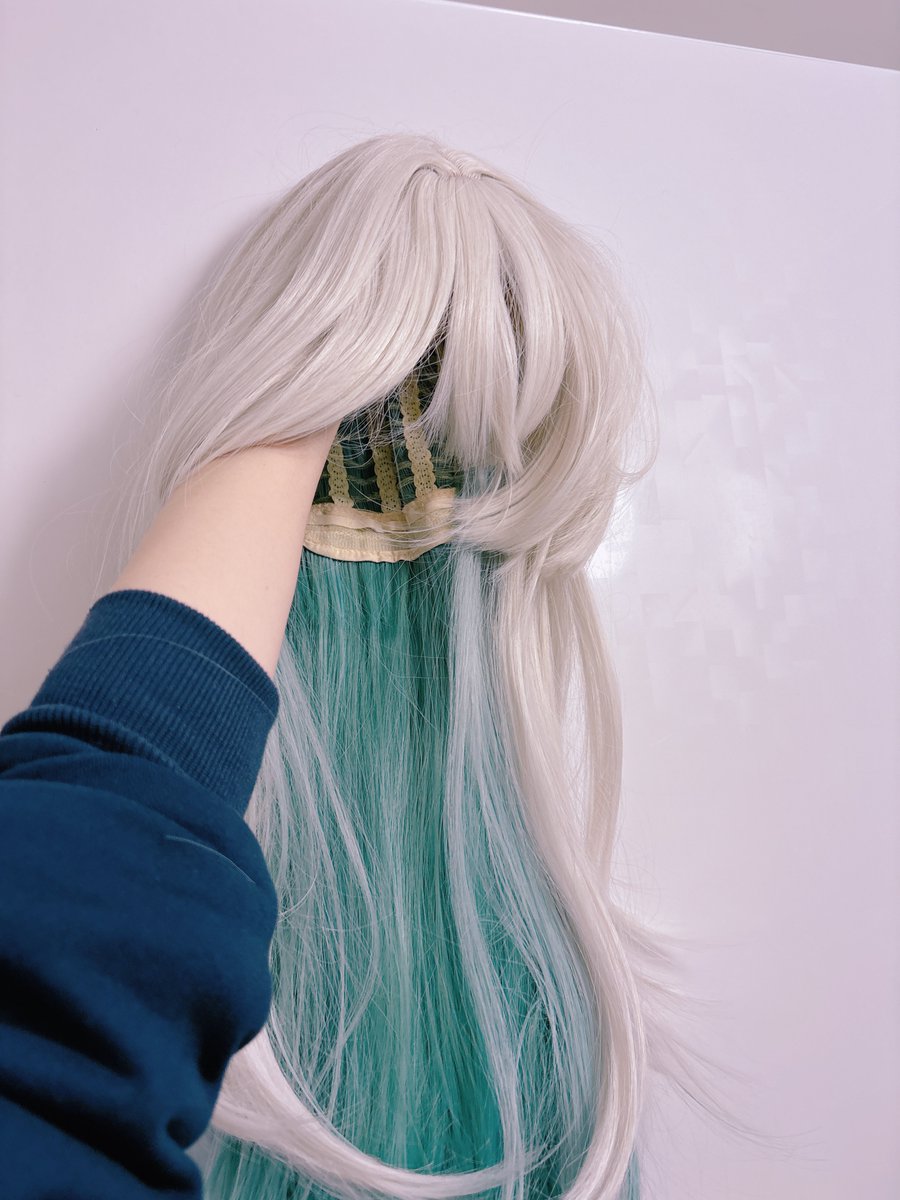 聞いてアロエリーナ、新調したホタルのウィッグが余りに白かったから