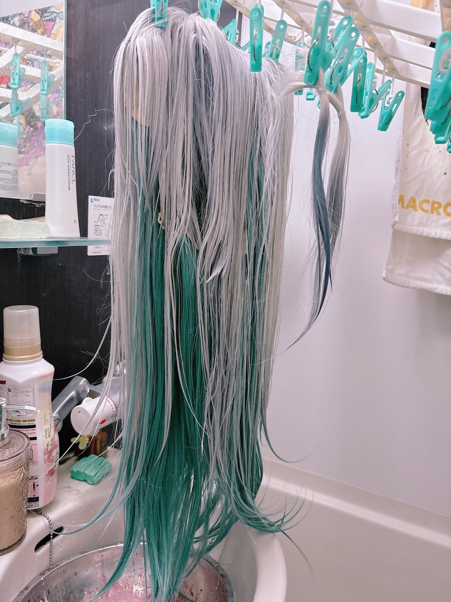 聞いてアロエリーナ、新調したホタルのウィッグが余りに白かったから