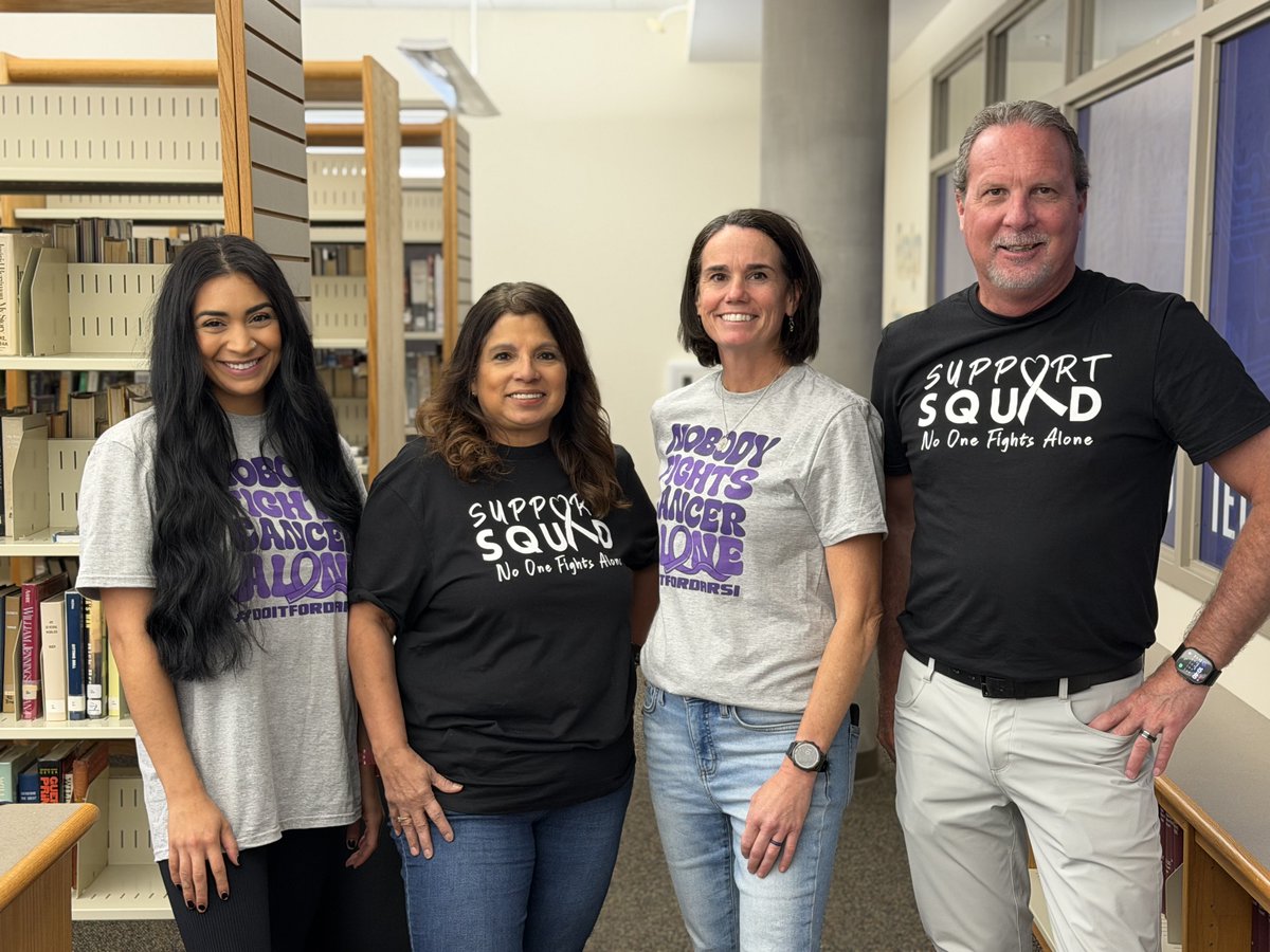 Our Tech Team is proud to support our <a href="/wsisdschools/">White Settlement ISD</a>   staff every day—and even prouder to stand shoulder-to-shoulder in the fight against cancer! Shoutout to our crew rocking cancer awareness shirts. Together, we're unstoppable.💪♥️ #FightCancer #WSISDStrong