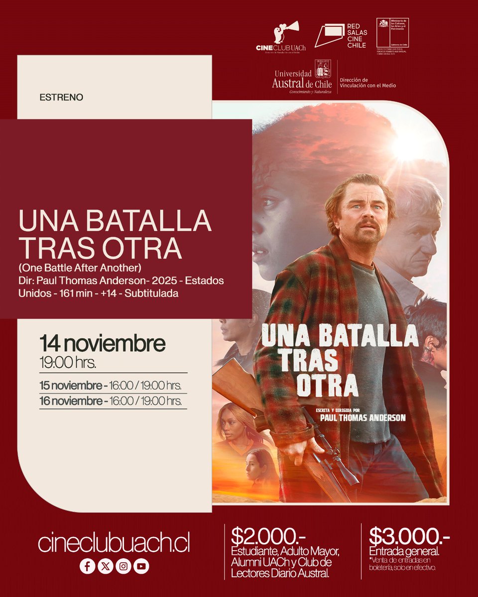 Leonardo DiCaprio regresa al Cine Club en “Una batalla tras otra” - mailchi.mp/ad686c72964c/l…
