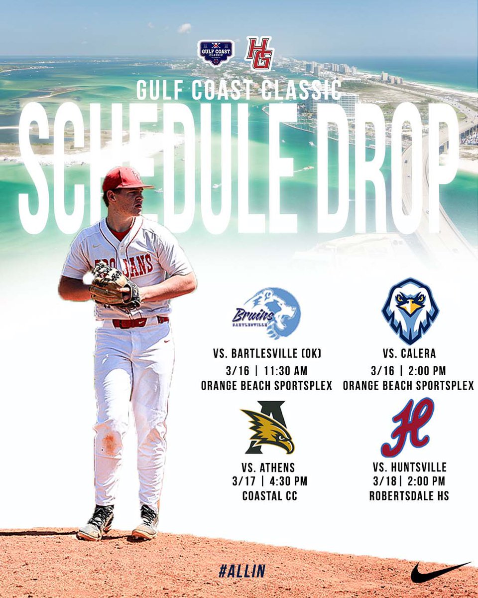 Gulf Coast Classic… we’re coming in HOT. 🔥⚾️ Let’s turn the coast up! #ALLIN