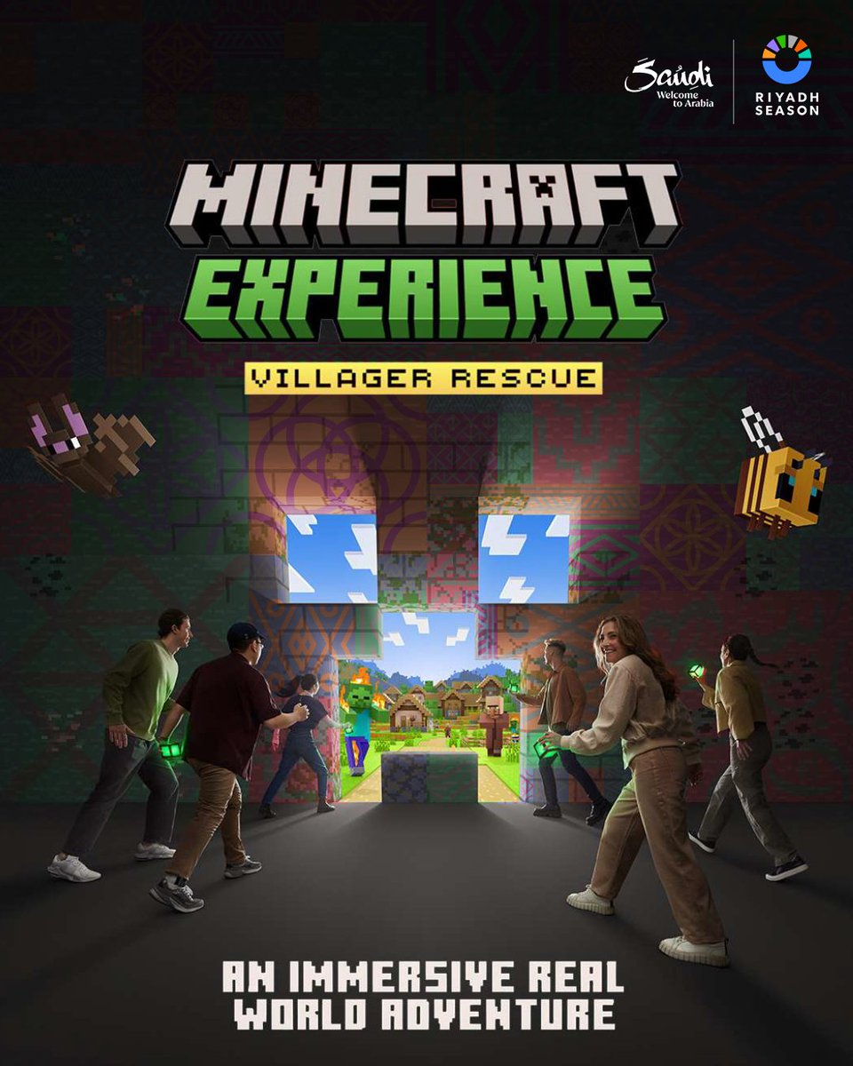 VisitSaudi's tweet image. Ready to explore, build, and rescue the villagers?

Step inside the world of Minecraft and bring your adventure to life! 

🗓️ 1 Nov 2025 – 12 Feb 2026
📍 Boulevard City, Riyadh

Book your spot today!
visitsaudi.com/en/seasons/riy… 

#StayedForMore #VisitSaudi