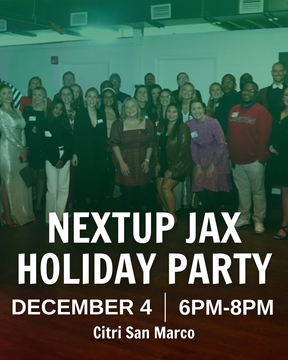 nextupjax's tweet photo. 'Tis the season⭐

Register here for the final party of the year: https://t.co/412Pcxr4Vp https://t.co/BciwViyyQl