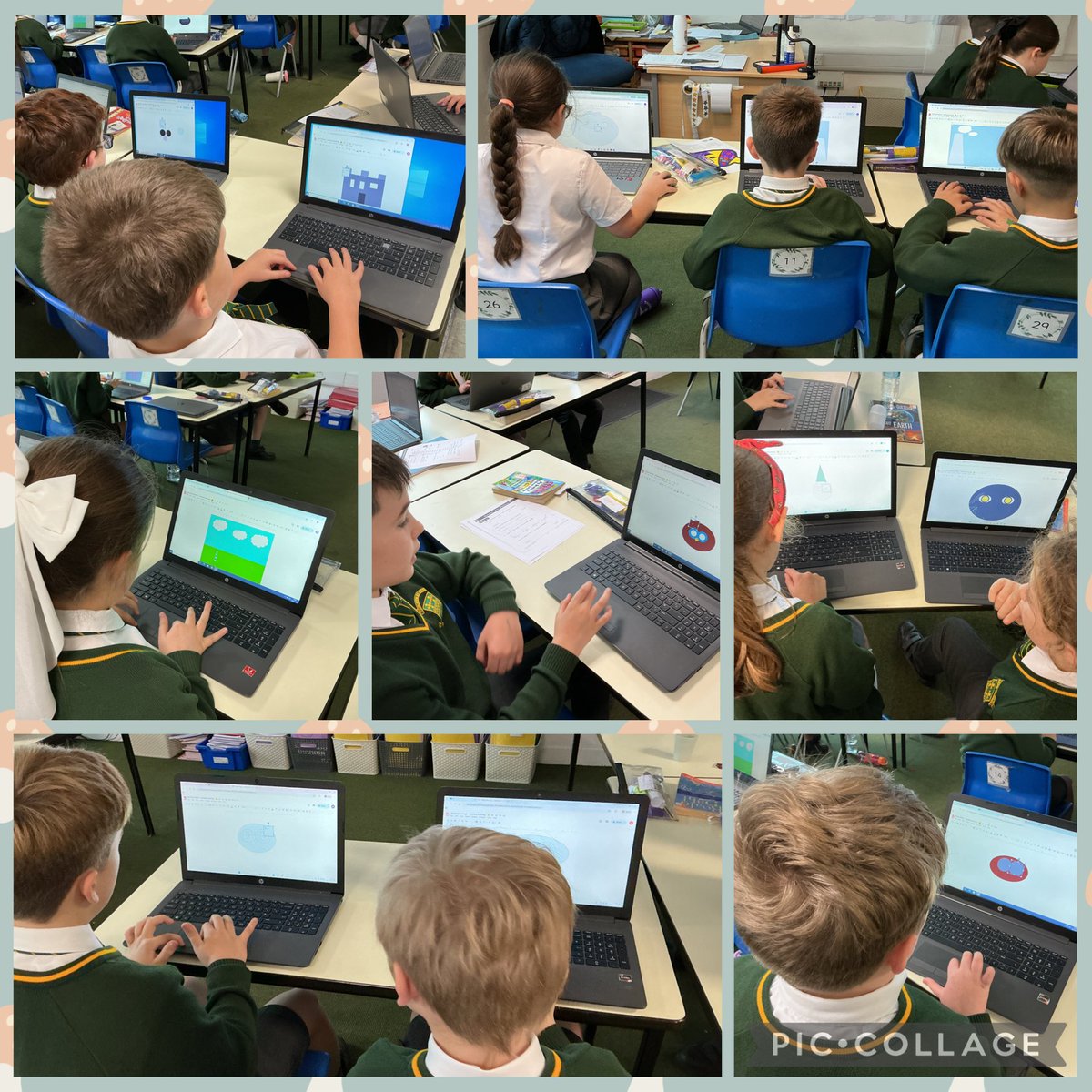 #y5 We have been working hard logging onto Google Classroom to start our vector drawings! We have been drawing using lines and shapes. It was tricky but we kept trying our best and helping each other. 👏