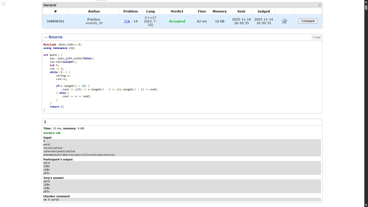 shahidx_05's tweet image. Day 244 – #365DaysOfCode 

✅ Increment Submatrices by One
✅ Expression Add Operators
✅ Minimum Cost to Merge Stones
✅ Way Too Long Words

#DSA #LeetCode #GfG #Codeforces #CompetitiveProgramming #ProblemSolving #CodingJourney #BuildInPublic #LearnInPublic #365DaysOfCode