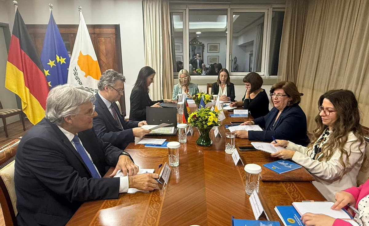 Political consultations were held on 12 November between Permanent Secretary, Ambassador Theodora Constantinidou, and State Secretary of <a href="/AuswaertigesAmt/">Auswärtiges Amt</a>, Dr. Géza Andreas von Geyr. 

Discussions focused on enhancing bilateral relations, key regional challenges, and the