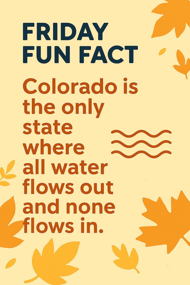 ProLiftDoorsCOS's tweet image. 🌊 Friday Fun Fact: Colorado Sends Water Out, But Doesn’t Get Any In!
Did you know Colorado is often called the Mother of Rivers? That’s because not a single major river flows into the state,  but nearly 20 flow out of it!

#coloradosprings #ProLiftGarageDoors #FridayFunFact