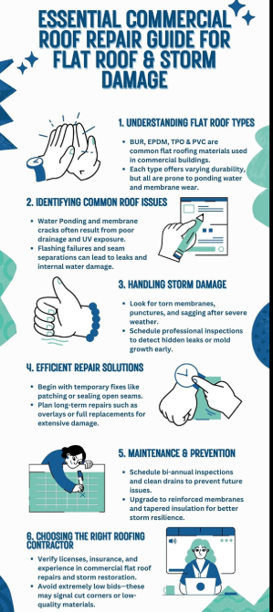 AlpineRoofingNJ's tweet photo. Essential commercial roof repair guide for flat roof and storm damage #alpineroofing #njroofer #roofer https://t.co/PjlGmTpycC