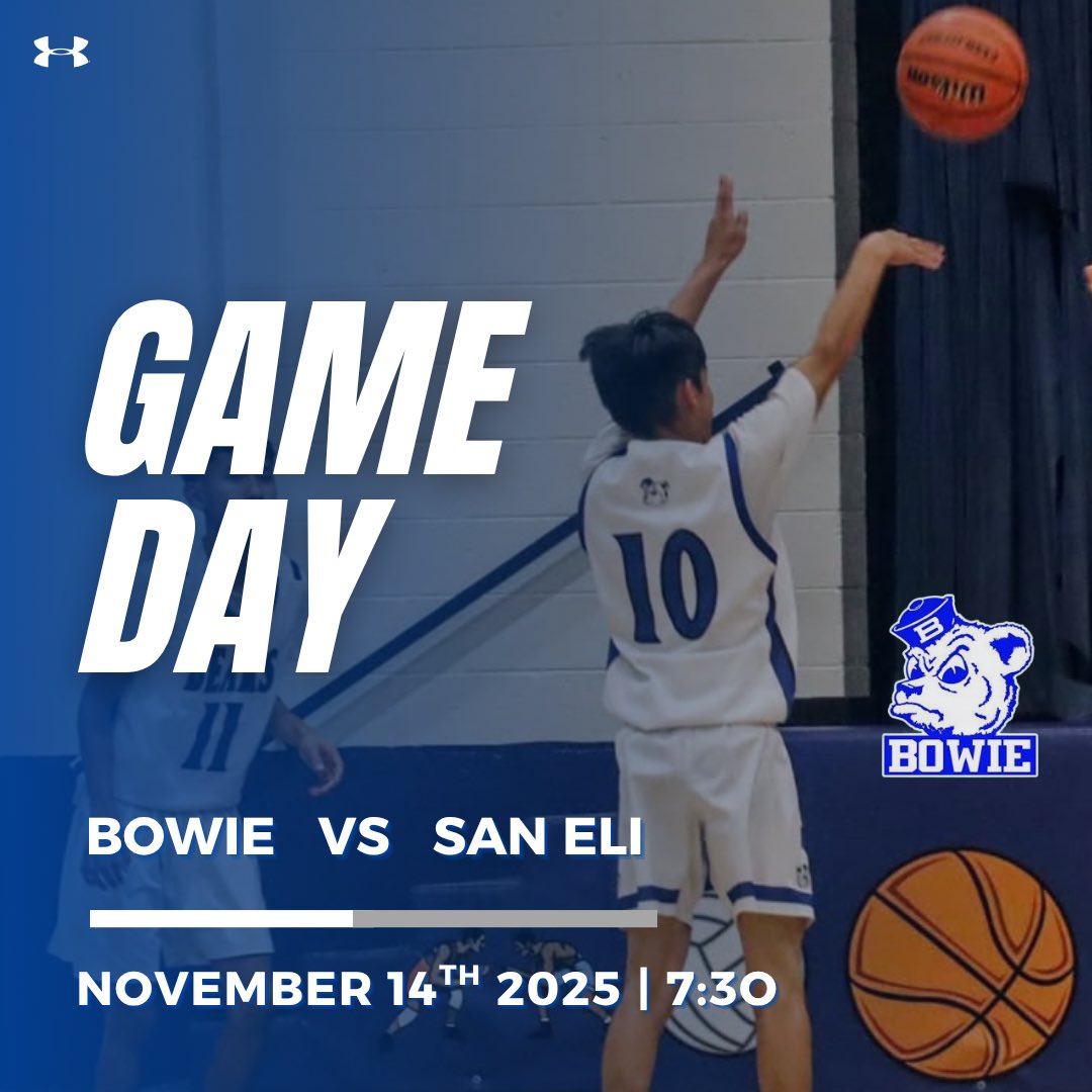 🏀<a href="/Bowie_BearBB/">Bowie Basketball</a>
vs San Eli
📆 2/14/2025
⌚️Varsity/FR 7:30 
⌚️JV 6:00
📍San Eli High School
<a href="/rgandarilla99/">Rose Gandarilla</a> 
<a href="/celestecjacquez/">Celeste Cano Jacquez</a> <a href="/SE_EagleHoops/">San Elizario Boys Basketball</a>