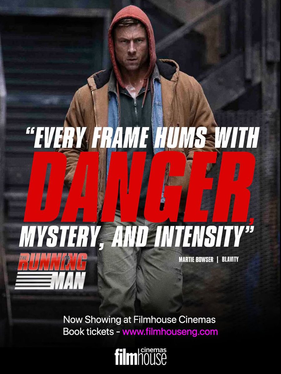 beingnej's tweet photo. Running Man isnโt just action, itโs pressure, fear, and vibes at the same time ๐ฎโ๐จ
#RunningManNG Now Showing at Filmhouse Cinemas
Book tickets - https://t.co/LM37pTLlc6 https://t.co/vS8XkxPn0z