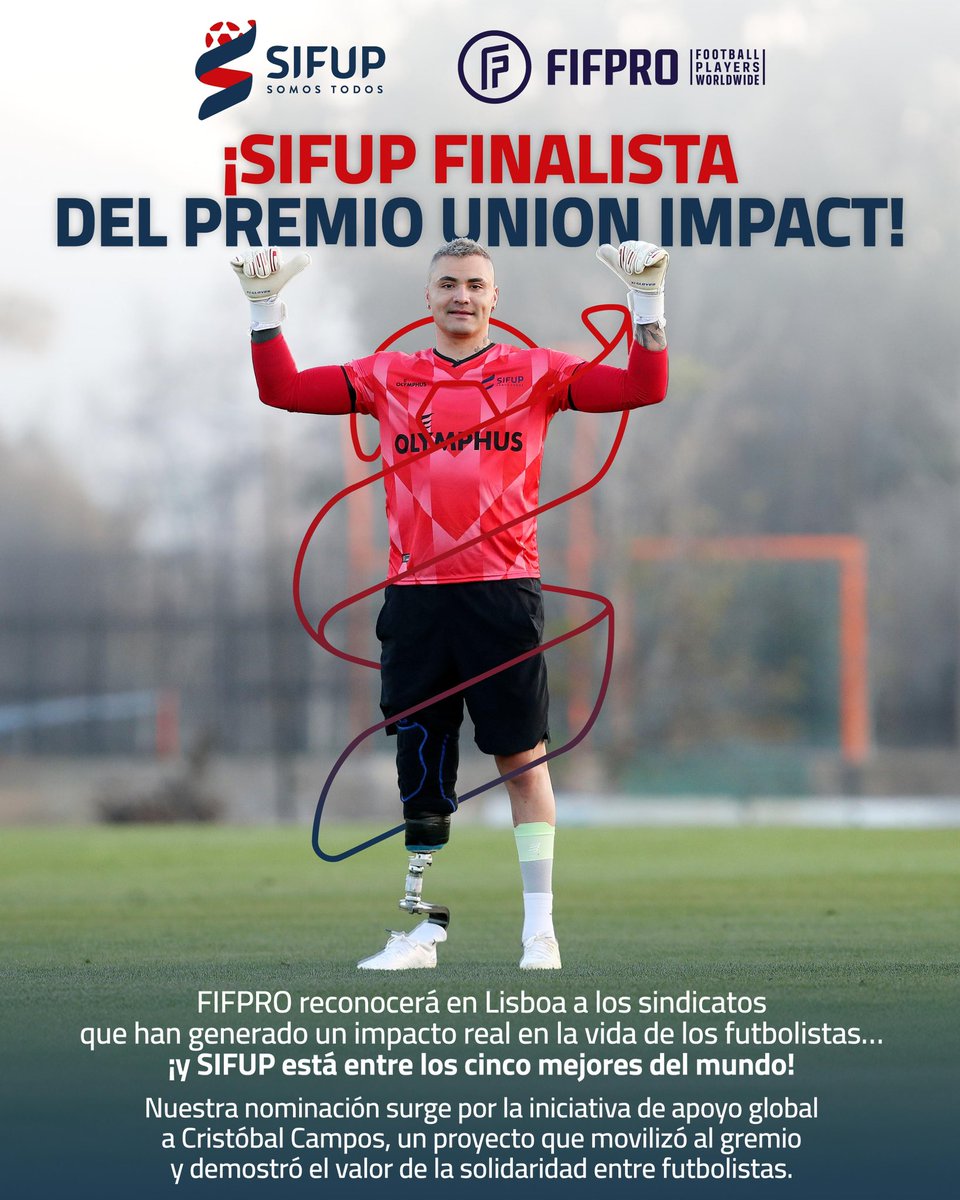 sifup's tweet image. 🇨🇱✨ ¡Estamos entre los 5 finalistas del Premio Union Impact de @FIFPRO! ⚽🌍

Nuestra nominación surge por el apoyo global a Cristóbal Campos, una iniciativa que mostró el poder de la unidad y solidaridad entre futbolistas. 💙

Un proyecto nacido en Chile… que hoy inspira al…