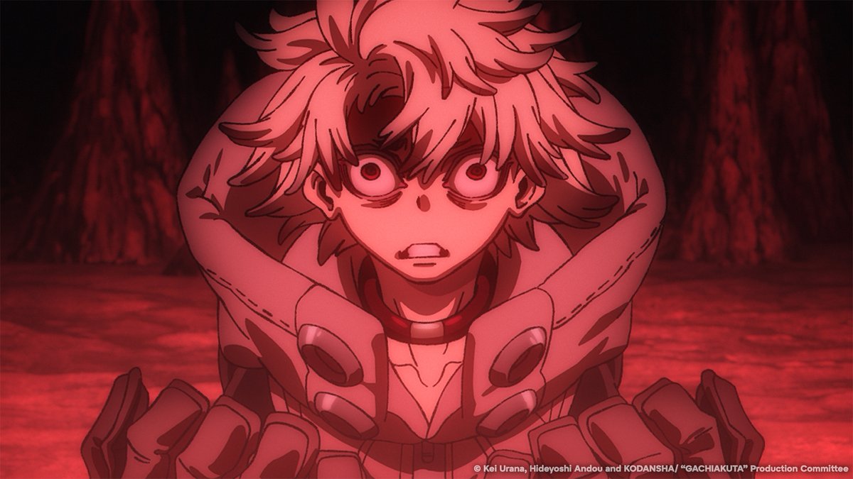 Crunchyroll_BR_'s tweet image. Literalmente a gente aguardando ansiosamente o próximo episódio de Gachiakuta 😬