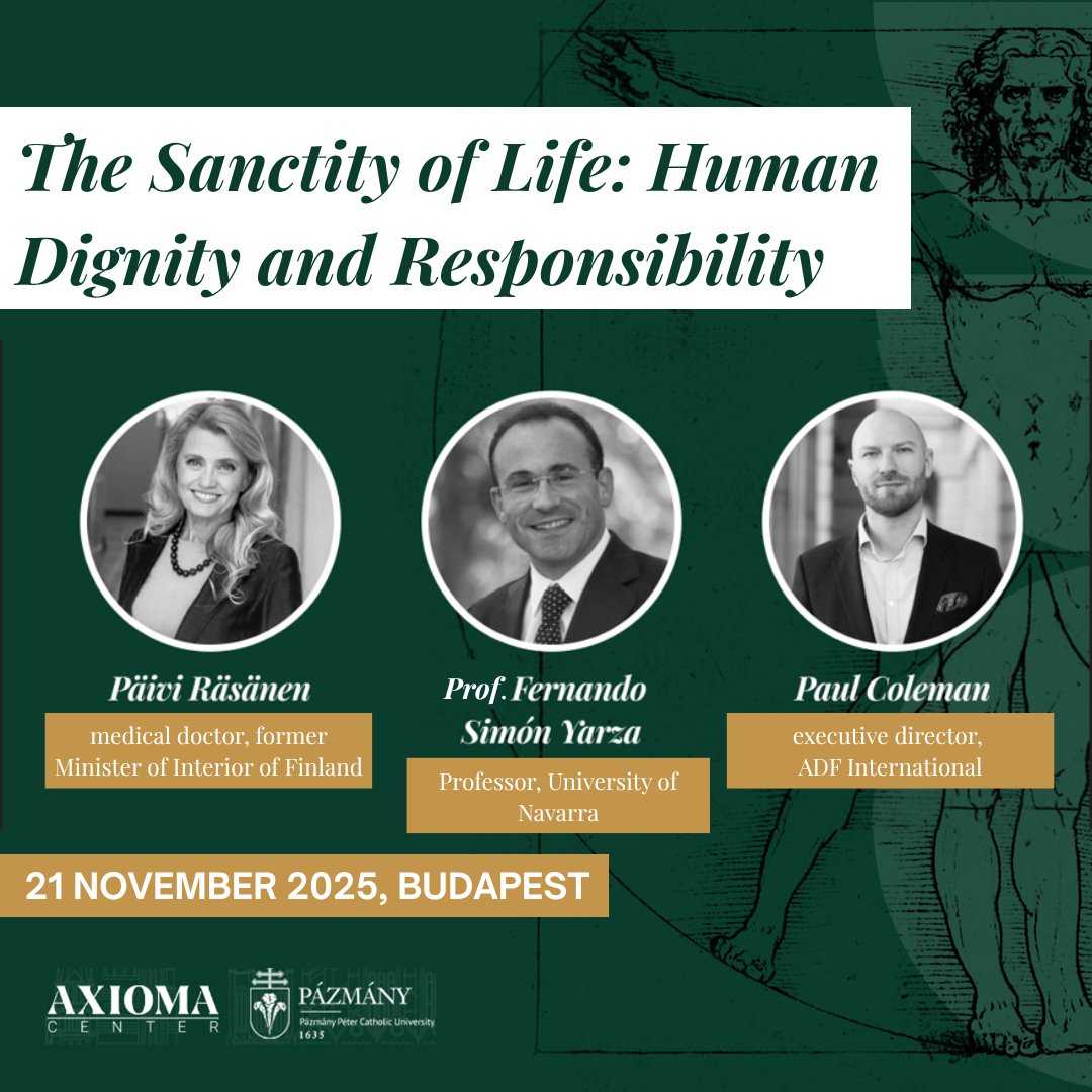 💬 The Sanctity of Life – Human Dignity &amp; Responsibility in the 21st Century

👉Join the second panel of the "What It Means to Be Human" conference on Nov 21, exploring human dignity, religious freedom and the relationship between law and morality.