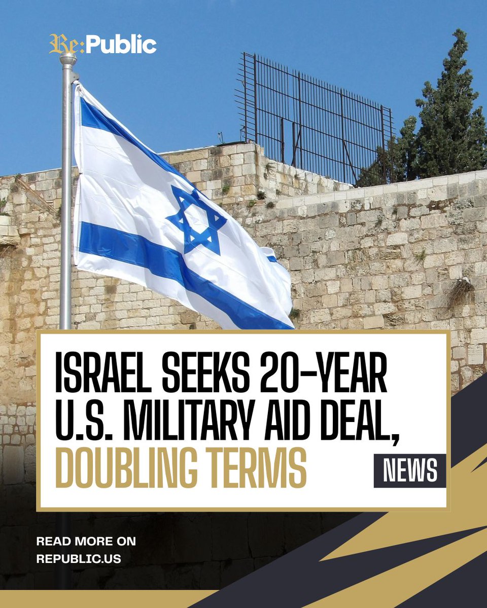 🚨 JUST IN: Israel wants a 20-year U.S. military aid deal, doubling the usual term and boosting the current $3.8B a year.

Critics say it’s the opposite of “America First” as U.S. taxpayers already funded $21B+ for Israel after Oct. 7. 

buff.ly/YFFqUUu