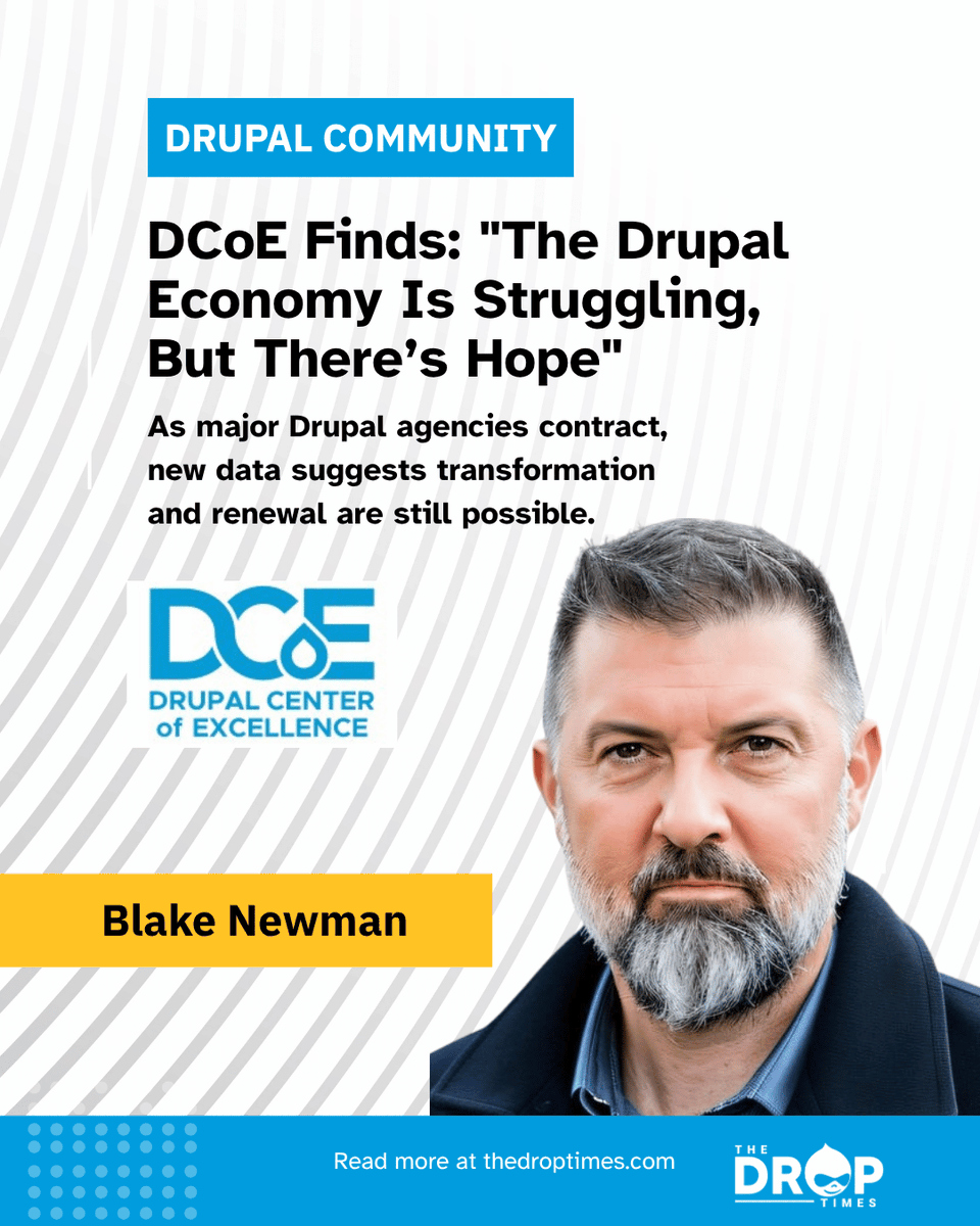 thedroptimes's tweet image. 📉 New DCoE data shows Drupal agencies are cutting staff—up to 54%.
But AI-adopting firms are growing.

Read more + find recovery tools:
🔗 bit.ly/4i3Pcxu 

#DrupalEconomy #DCoE #DrupalJobs #OpenSourceRecovery