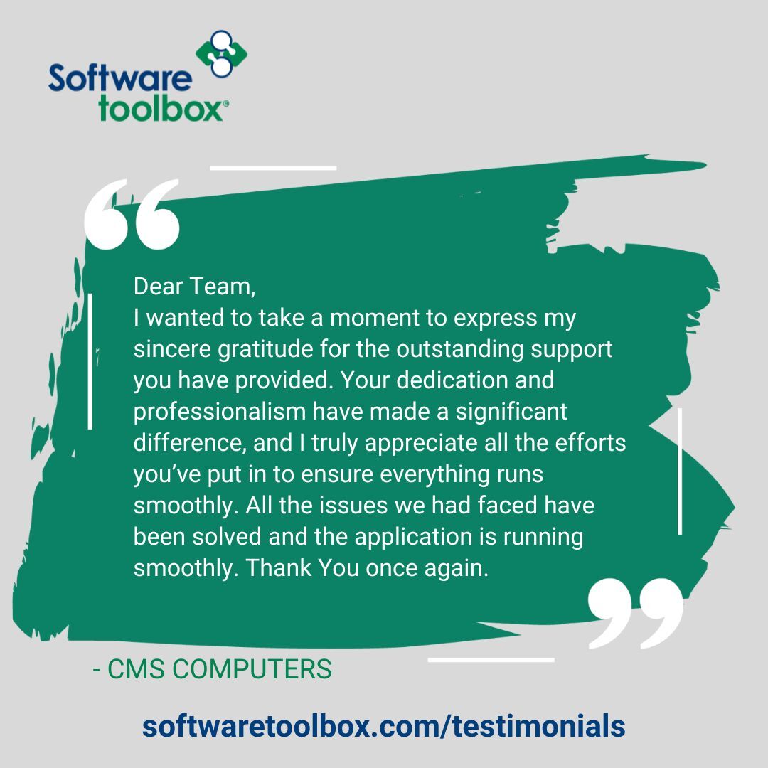 SoftwareToolbox's tweet image. 🙌 Our Customers Love Our Support!

Fast, knowledgeable, and always there when you need them - our support team is making waves in industrial automation. 

💬 Don’t just take our word for it: bit.ly/4hI6K1S

#CustomerSupport #IndustrialData #CustomerSuccess
