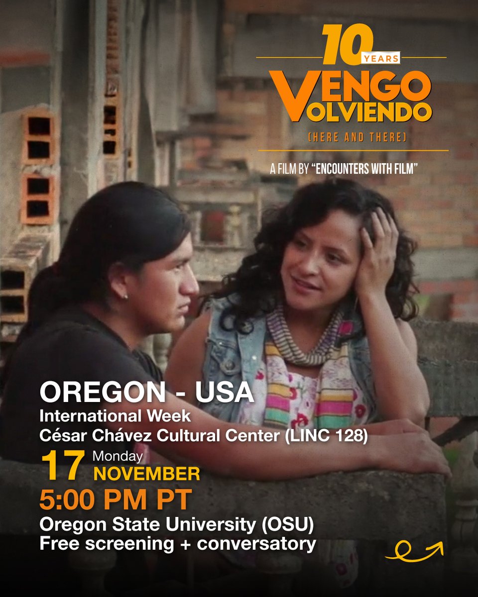 Filmarte_ec's tweet image. 🎬✨ International Week at Oregon State University

🤩 This Monday, November 17 at 5:00 PM PT, join us at the César Chávez Cultural Center at OSU for a special screening of Vengo Volviendo.

📍 Oregon State University – César Chávez Cultural Center

We look forward to seeing you!