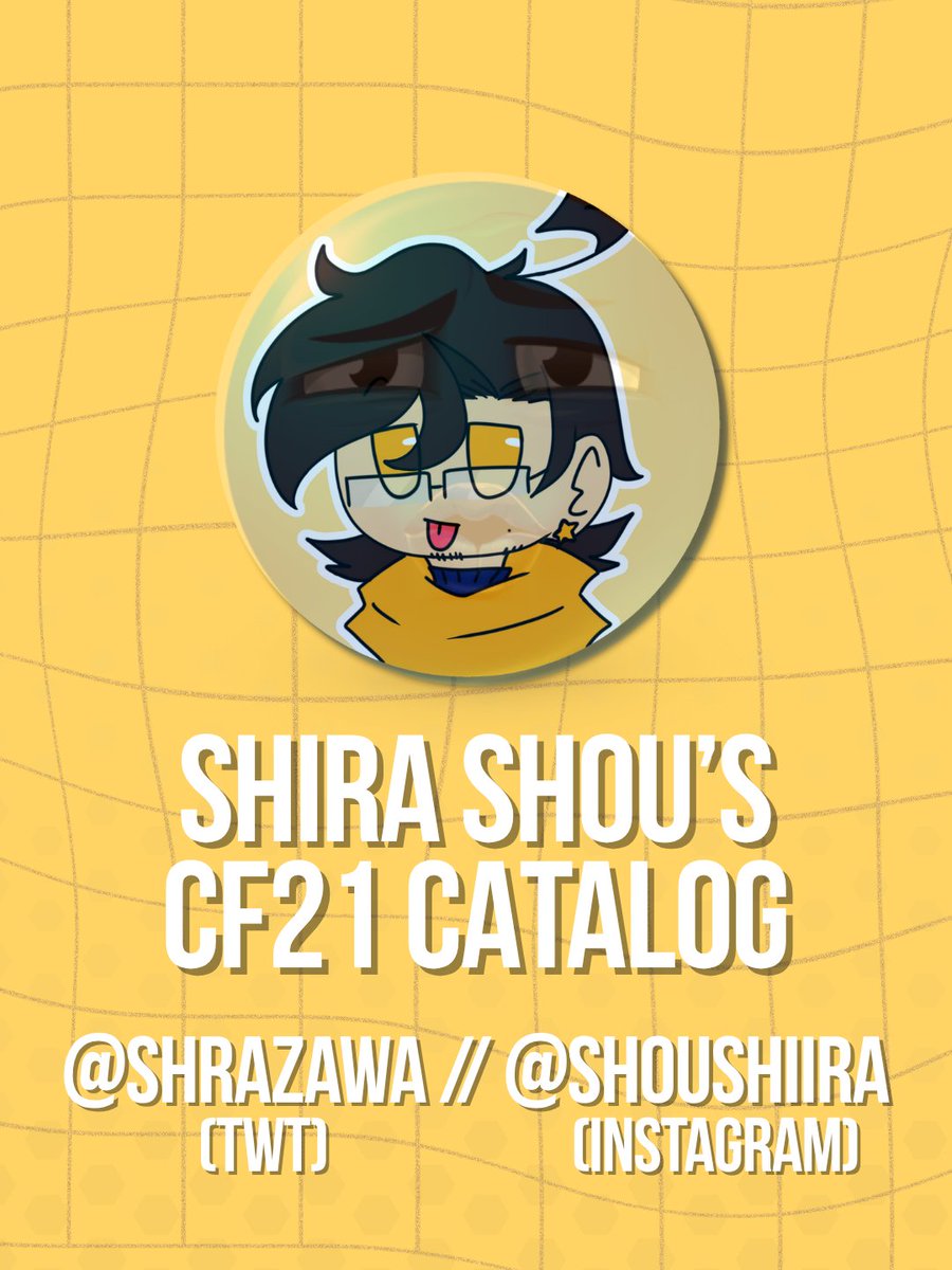 shrazawa's tweet photo. [ ❤️ and 🔃 are appreciated !! ]

my #CF21 ots catalog is here ! 

⭕️ circle : merchnykak (L-20AB)
🗓 day 1 (sat) only 
💳 cash (preferred) &amp; qris 

fandoms : 
original, bnha + vigilantes, vocaloid, maimai, fnaf

#cf21catalog #comifuro21 https://t.co/WyX0gkwVPA