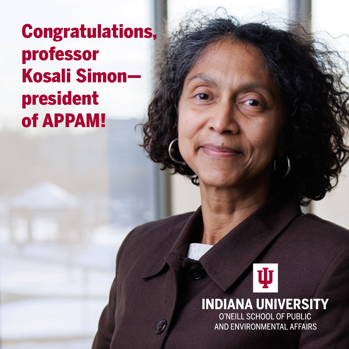 IUONeill's tweet image. We’re proud to celebrate Distinguished Professor and Paul H. O’Neill Chair @KosaliSimon, now serving as president of @APPAM_DC. Her expertise and vision will guide the association in strengthening impactful policy scholarship. #2025APPAM