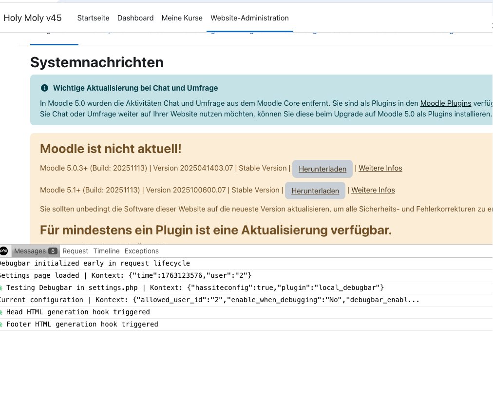 d8devscom's tweet image. Spent my hobby hours:  “Debugbar” for Moodle devs. 

Log timelines, profile requests, and keep it Composer-friendly (vendor folder included for out-of-the-box setups). Ideas for better config hooks? Drop me an issue or MR.
Repo: github.com/kzorluoglu/moo…
#Moodle #PHP #debugbar
