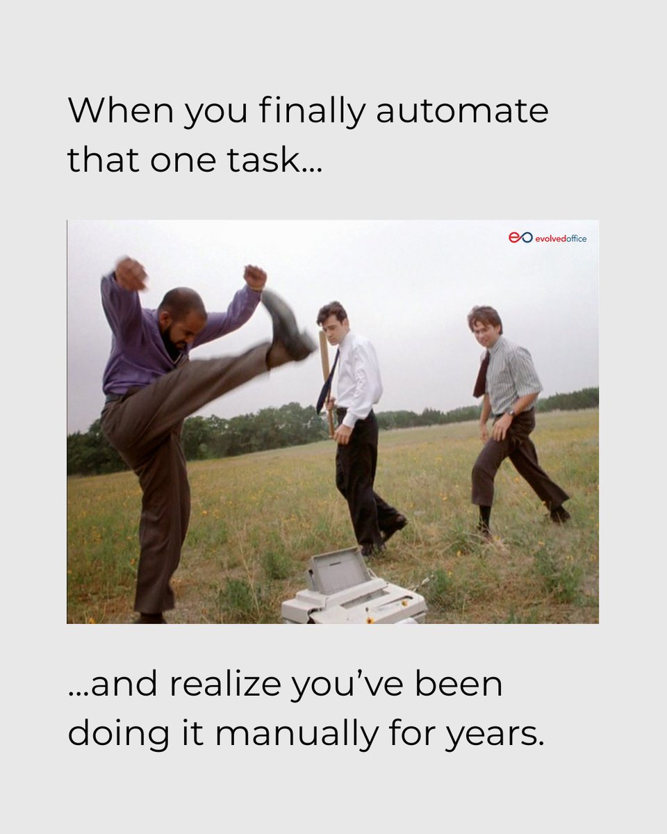 EvolvedOfficeUS's tweet image. We&apos;ve all been there. That sweet, sweet taste of freedom. Tag a coworker who needs this win. 

#WorkHumor #Automation #Meme