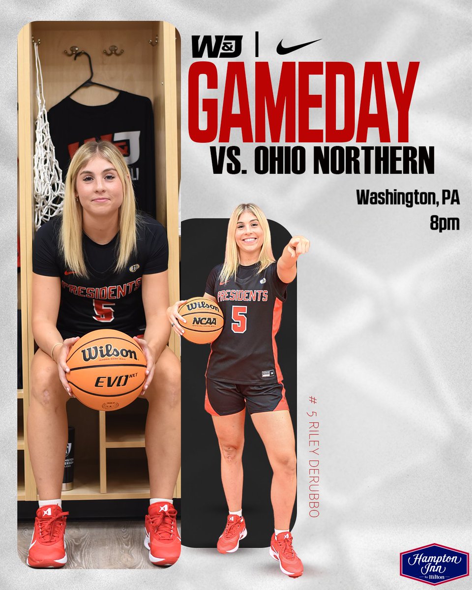 HOME OPENER! 🏀

📍 Washington, Pa. / Hampton Inn by Hilton Women's Basketball Tipoff
🆚 Ohio Northern
🕒 8:00 PM
📺 gopresidents.com/coverage

#PrezPride