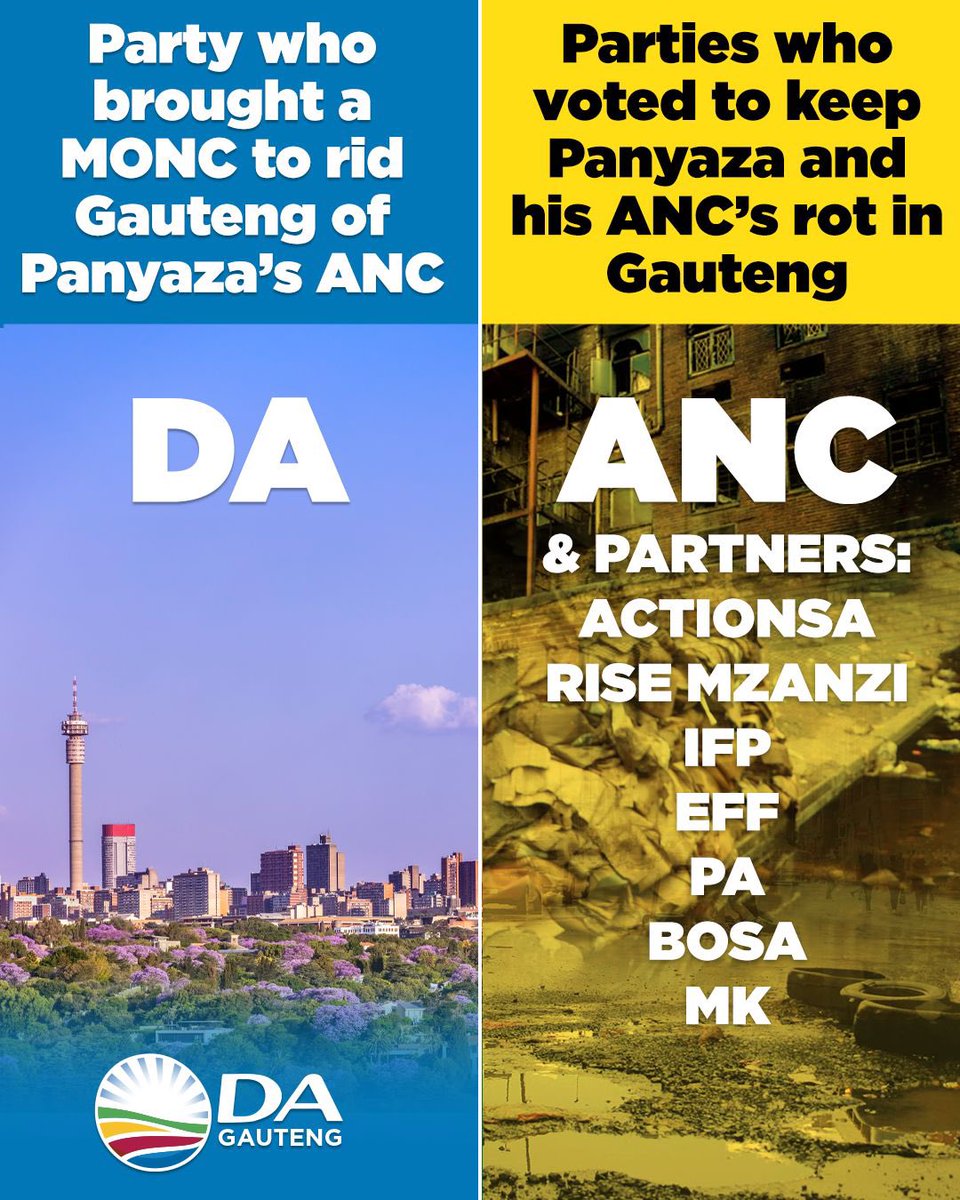 DAGauteng's tweet image. ‼️Exposed! These are the parties that chose to keep Gauteng trapped in the ANC's chaos and decay, voting in favour of Premier Panyaza Lesufi during today’s Motion of No Confidence.

Remember their names.