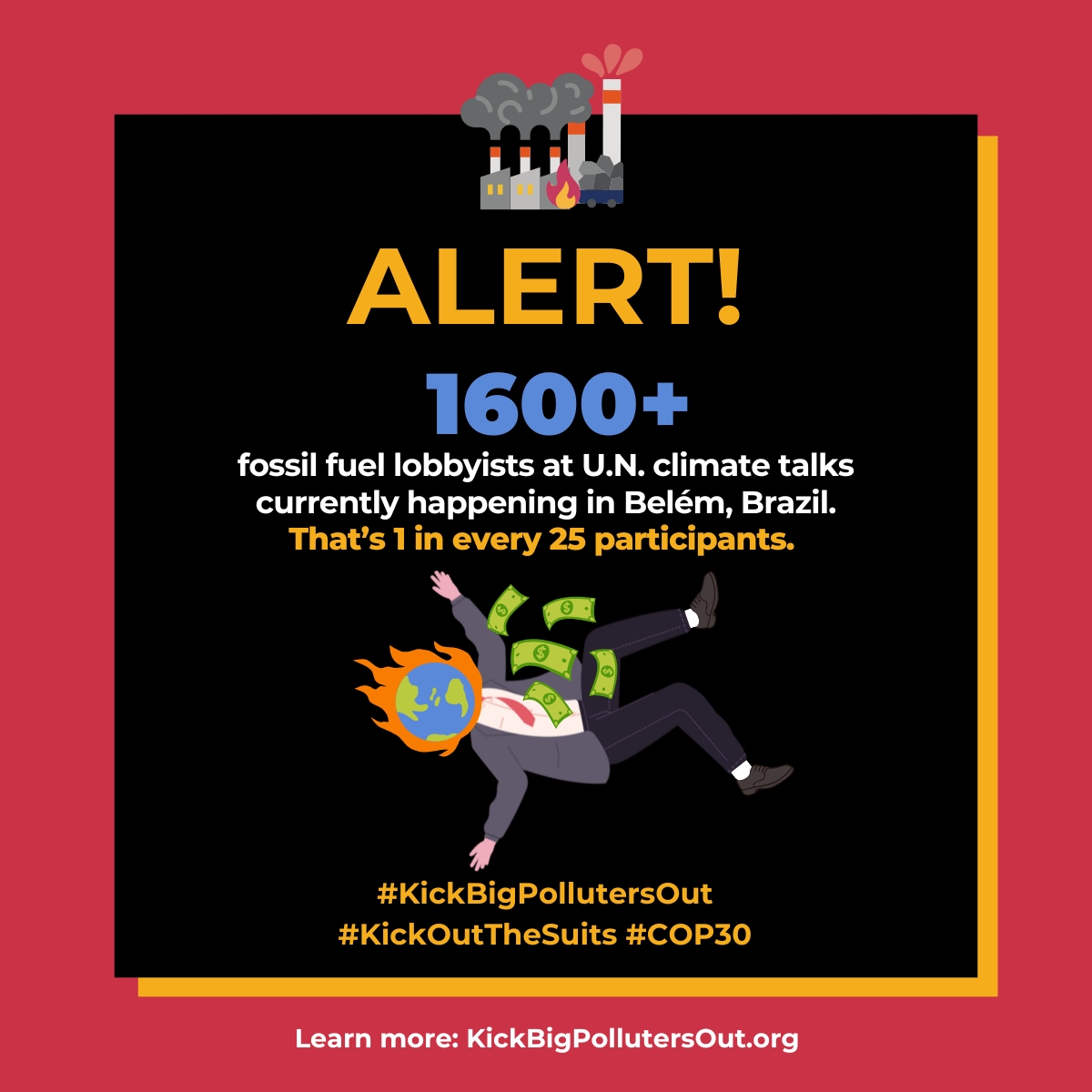 CANIntl's tweet photo. ⚠️ NEW analysis of #COP30 participation by the #KickBigPollutersOut coalition shows 1,600+ fossil fuel lobbyists inside the talks in Belém.
These CEOs, execs, and lobbyists are driving the climate crisis are also shaping the rules meant to solve it.
https://t.co/qGzDgWXCAf https://t.co/gejs7cEJre