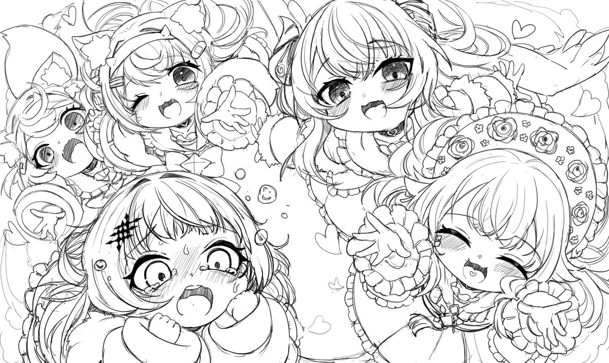 Dasketchci's tweet image. Baby Advent falling from the sky 
can u catch them all UwU?
 
#ShiorinSketch  
#FUWAMOCO #FWMCpix
#RavenCrafts 
#bijouwled