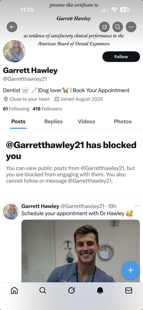 Just a heads up, this account had been lurking around and it’s not really who’s in the photos. It’s not Garrett the dentist. It’s a scammer who deletes and blocks when called out <a href="/Garretthawley21/">Garrett Hawley</a>