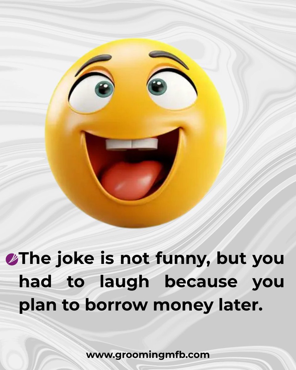 GroomingMfb's tweet image. Laugh out loud and think about your financial life.  
TGIF 
#TGIF #Groomingmfb #Moneyhumor #Financefun