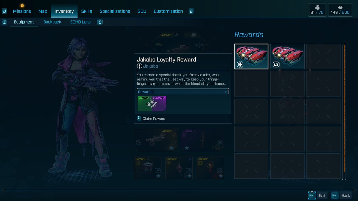 Lazy_Data's tweet image. Ok but what if loyalty rewards gave enhancements for that manufacturer instead. Blue through Legendary like other boxes. 

&quot;Hey thank you for using our guns, use this to make them better!&quot;