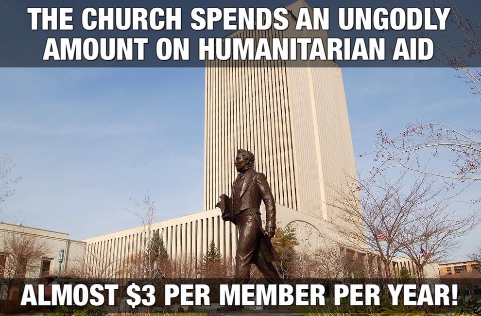 CultWisDumb's tweet image. Surely the Mormon Church can dip into the Lord&apos;s hoard.