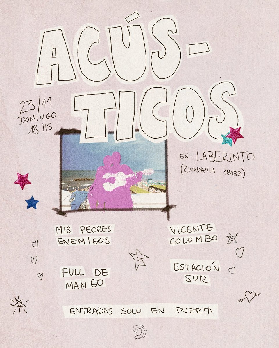 mpebot's tweet image. las incógnitas fueron reveladas

📍 18/11 en corta la semana de @uncuartocd junto a @99dosmil y @TigreUlli 
📍 23/11 acústico en el oeste con @_estacionsur @fullde_ y vicente colombo

y más anuncios en diciembre