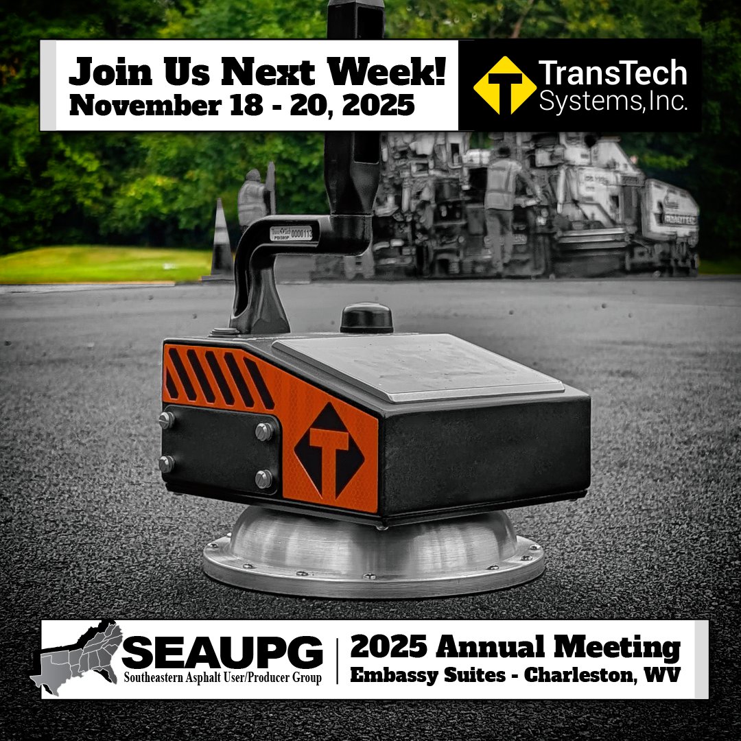 Join us next week at the Annual #SEAUPG Conference with <a href="/AmesEngineering/">Ames Engineering LLC</a>! Learn more about our #PQI380Plus #NonNuclear #AsphaltDensity gauge with #TransTechConnect and precision profiling equipment! 🚧 bit.ly/SEAUPG2025

#TransTechSystems #AmesEngineering #QCForEveryone