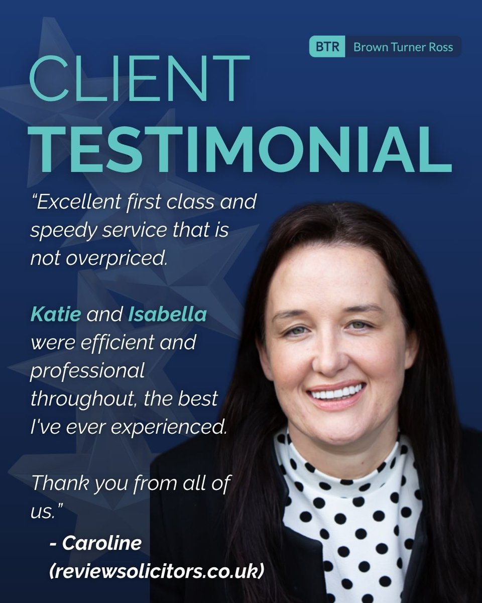 Another ⭐⭐⭐⭐⭐ review for Katie McDermott and Isabella Rimmer!

“Excellent first-class and speedy service. Katie and Isabella were efficient and professional throughout – the best I’ve ever experienced.”

Thank you for trusting Brown Turner Ross.

#LawFirm #LawUK #Liverpool