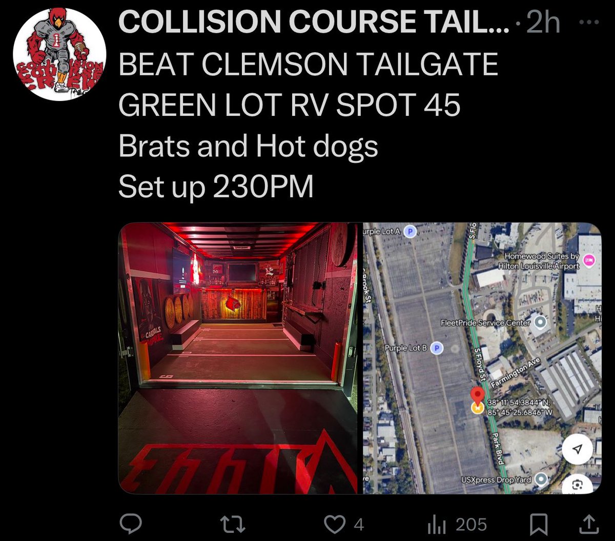 COLLISION COURSE TAILGATE tweet media