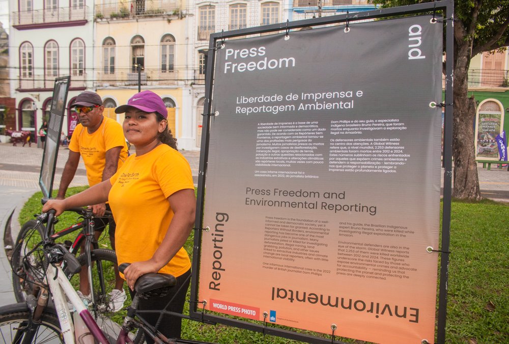 DutchMFA's tweet photo. Now live at #COP30 in Belém: the Kingdom of the Netherlands and @WorldPressPhoto present Down to Earth: Climate Change and Climate Futures, a cycling exhibition featuring stories of crisis, innovation, adaptation and resilience. https://t.co/ZcsKJGYr1F