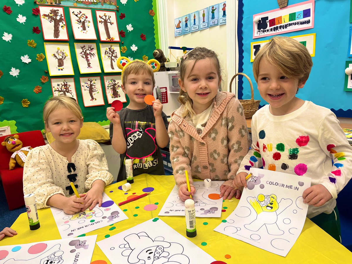 Look who’s gone SPOTacular <a href="/UptonHouseSch/">Upton House School</a> for <a href="/BBCCiN/">BBC Children in Need</a>! 🟠🟢🔴🔵 We were rocking our spotty clothes at school and loved listening to some Pudsey Bear’s adventures. #ChildreninNeed 💛