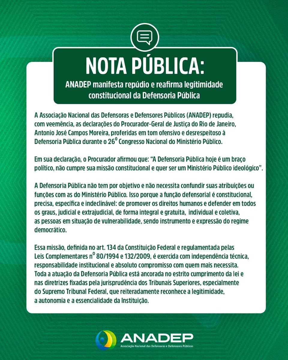 ANADEP_Brasil's tweet image. #DefensoriaSim
⏩Acesse o site da ANADEP e leia na íntegra:
anadep.org.br/wtk/pagina/mat…