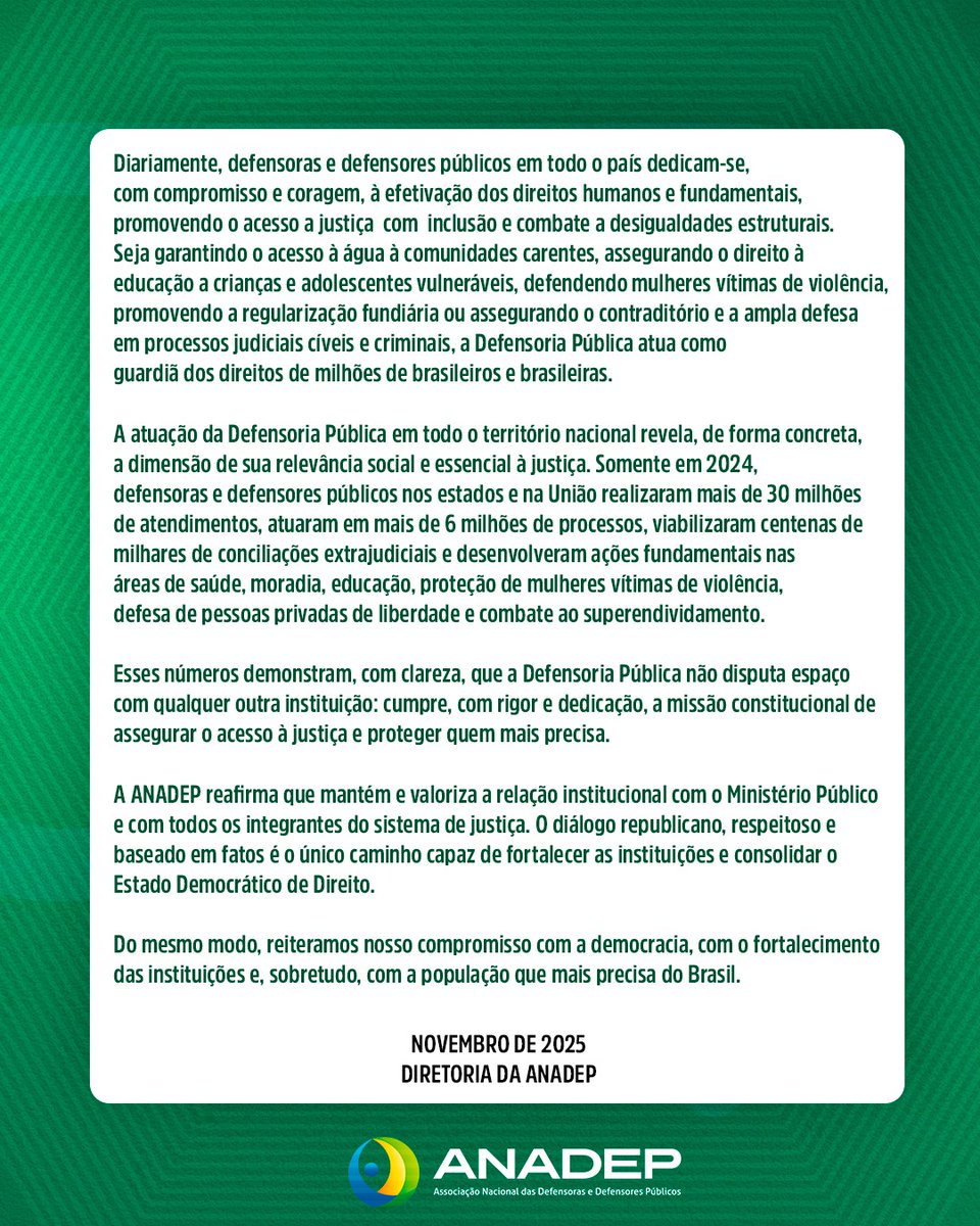 ANADEP_Brasil's tweet image. #DefensoriaSim
⏩Acesse o site da ANADEP e leia na íntegra:
anadep.org.br/wtk/pagina/mat…
